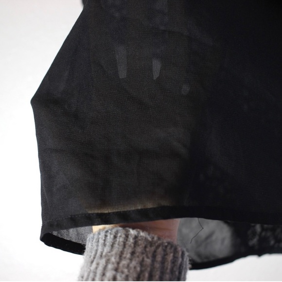 FOREVER 21LACE BEADED CHIFFON BLACK BLOUSE IN PLUS X1 - Picture 6 of 9